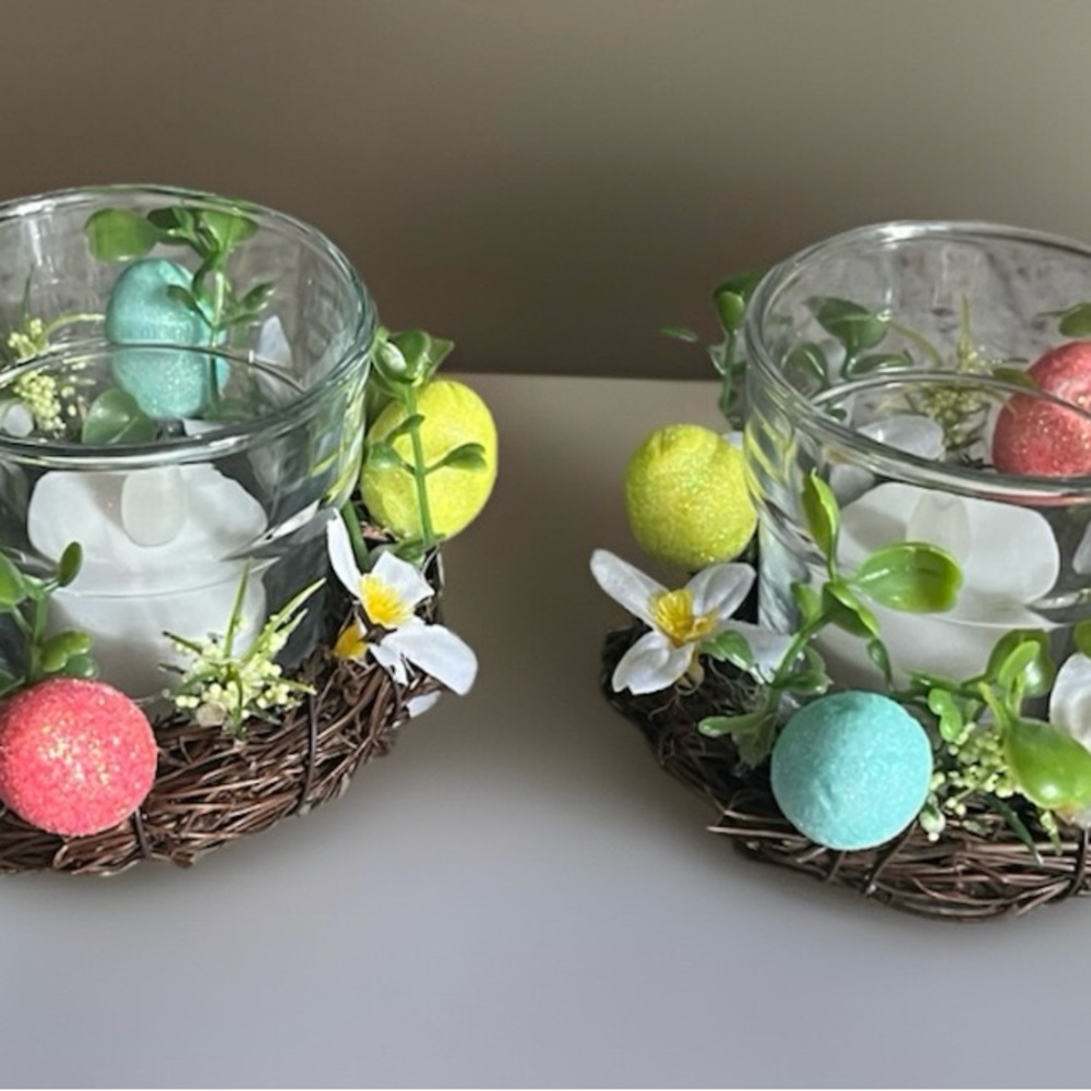 Decorative Floral Candle Holders for Spring/ Easter